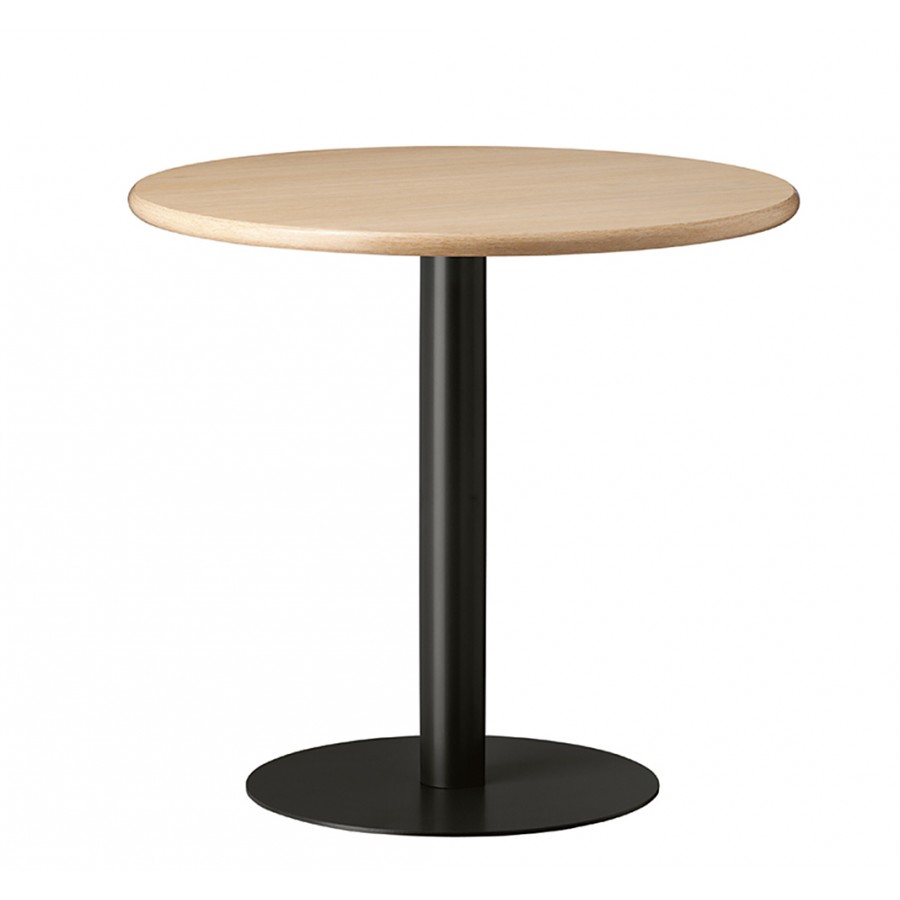 Masa rotunda medie din lemn si otel vopsit Metalmobil MT 482